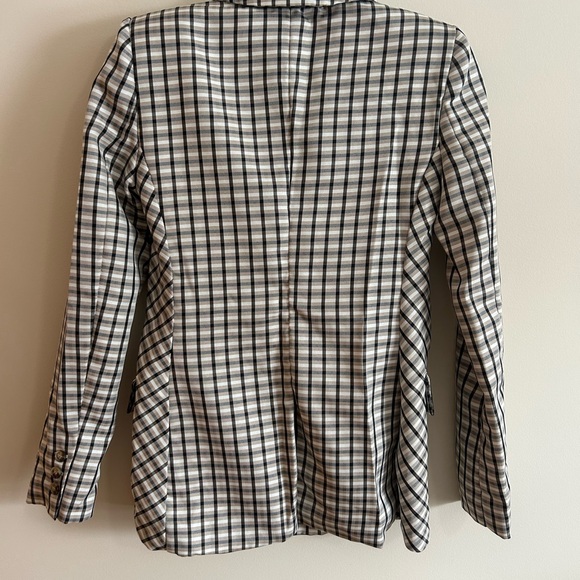 Express Black, Tan, and Light Blue Checkered Blazer - Picture 7 of 8